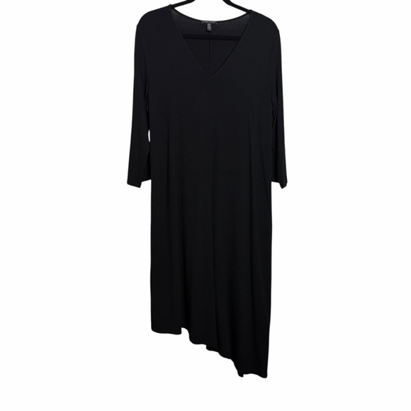 Eileen Fisher Dresses & Skirts - Eileen Fisher Black Vneck Asymmetrical‎ Dress